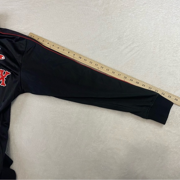 Majestic Boston Red Sox Full Zip Jacket Black Red Mesh Embroidered Men Med Tall - Picture 9 of 9